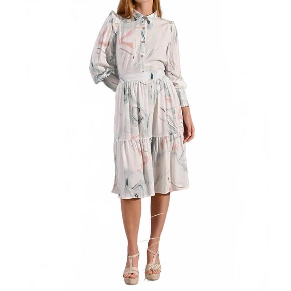 NEW ROSLYN swirl print skirt set in green/ white - Picture 1 of 5